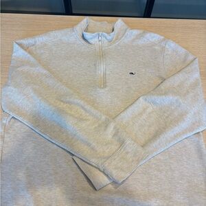 Vineyard Vines Men's Beige Quarter Zip Sweater